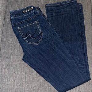 Express: Dark Blue Boot Cut Jeans